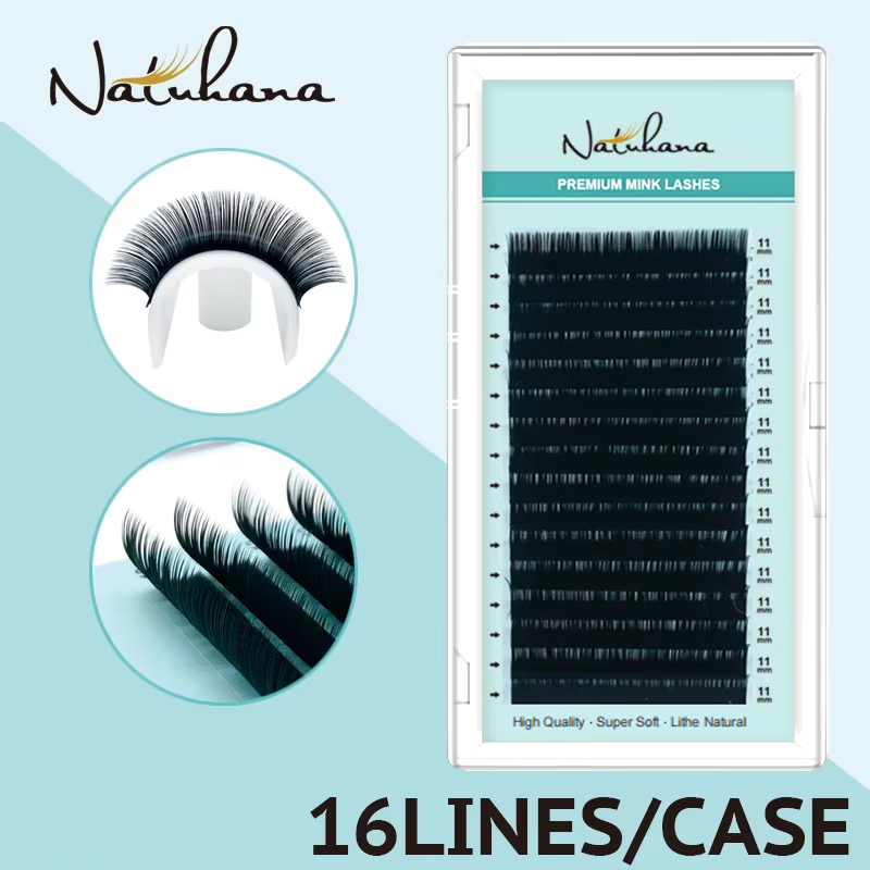 Eyelash Extension Korea Natural - NATUHANA 韓国 PBT 16 行 B