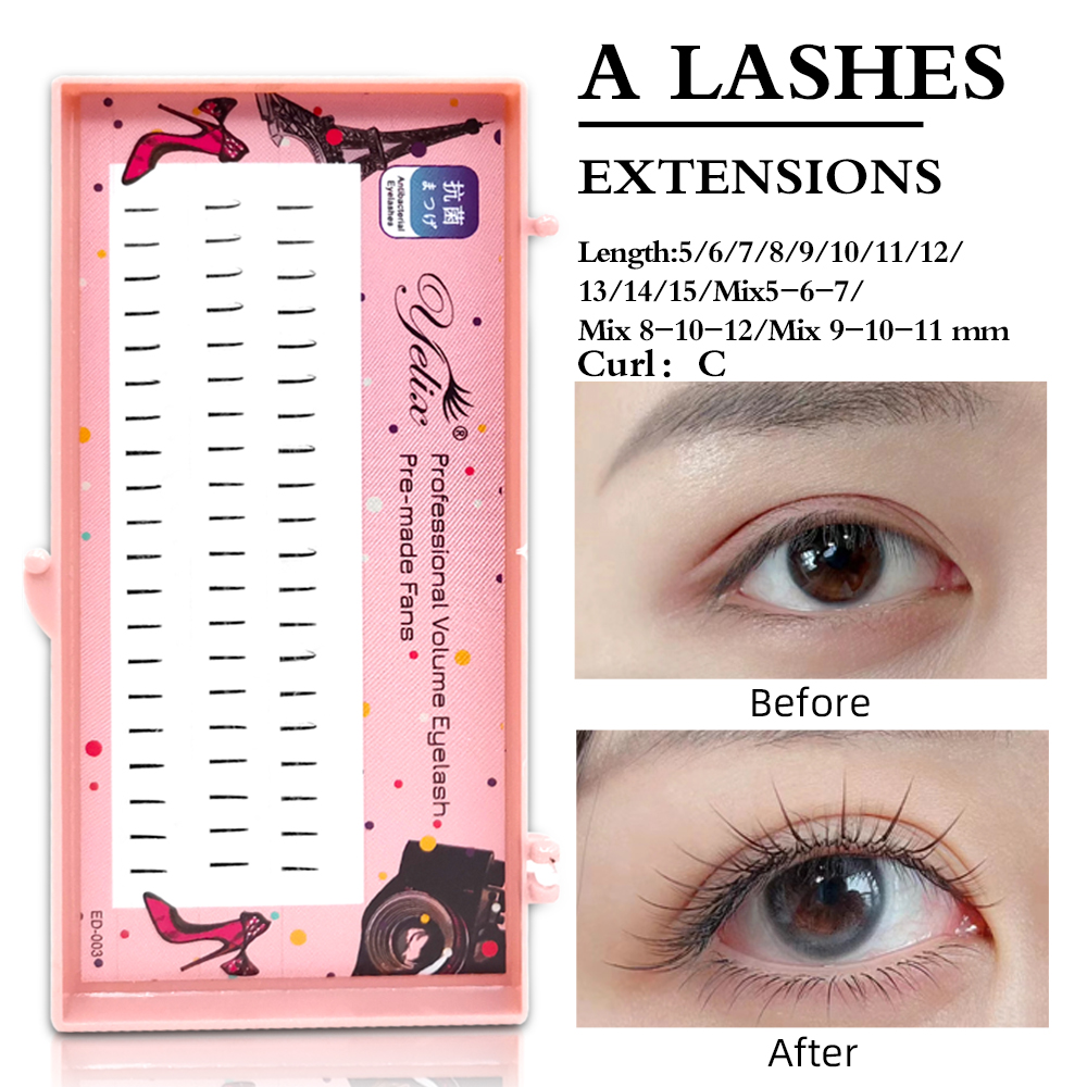 Lashes Eyelash Extension - Yelix ナチュラルソフト個別まつげ コミックラッシュ Cカール 簡単装着 メイクアップエクステンション