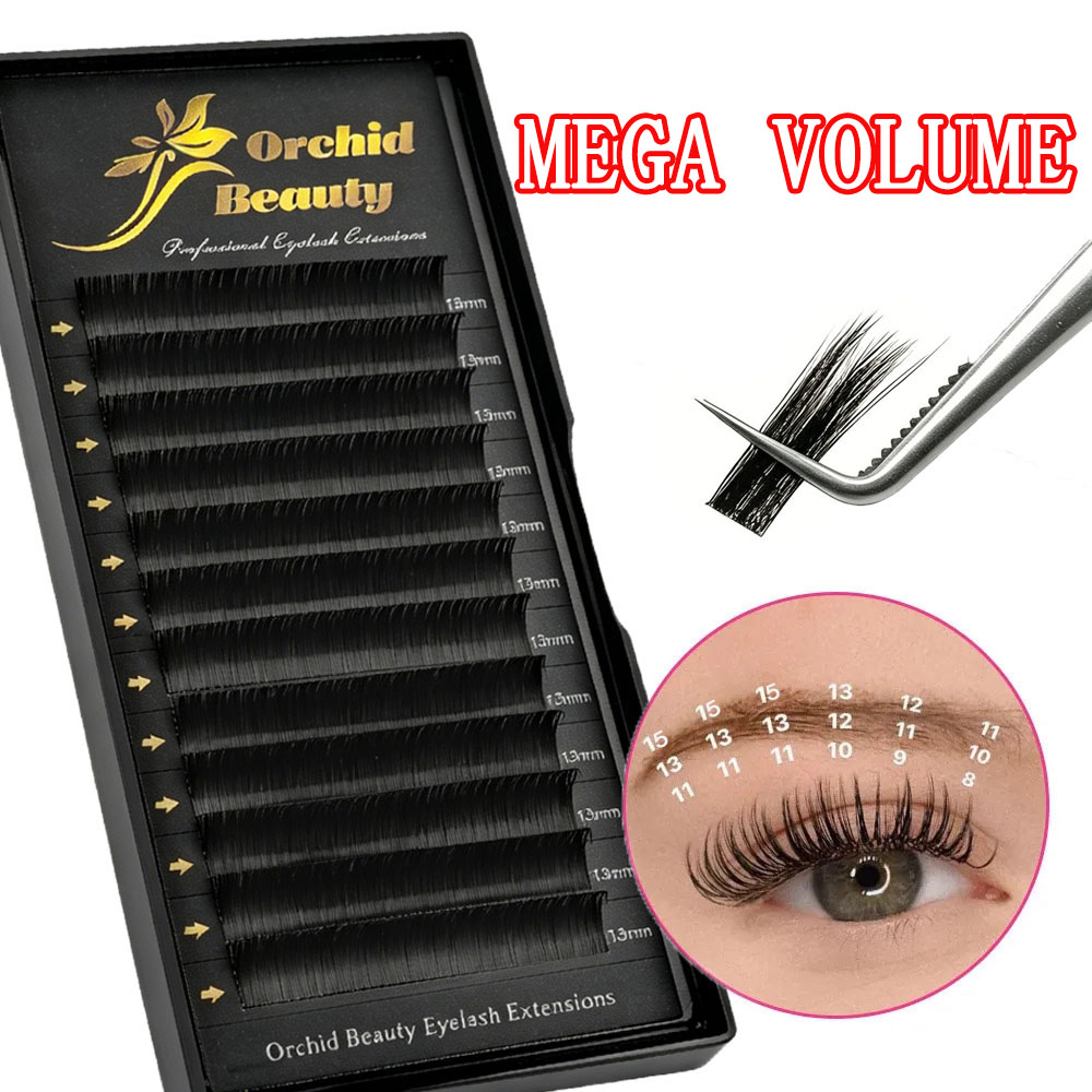 Eyelash Extension Natural Classic - オーキッドビューティー個別まつげエクステ 8-15mm クラシックプロフェッショナルまつげ ライトソフトナチュラルカール まつげ移植用
