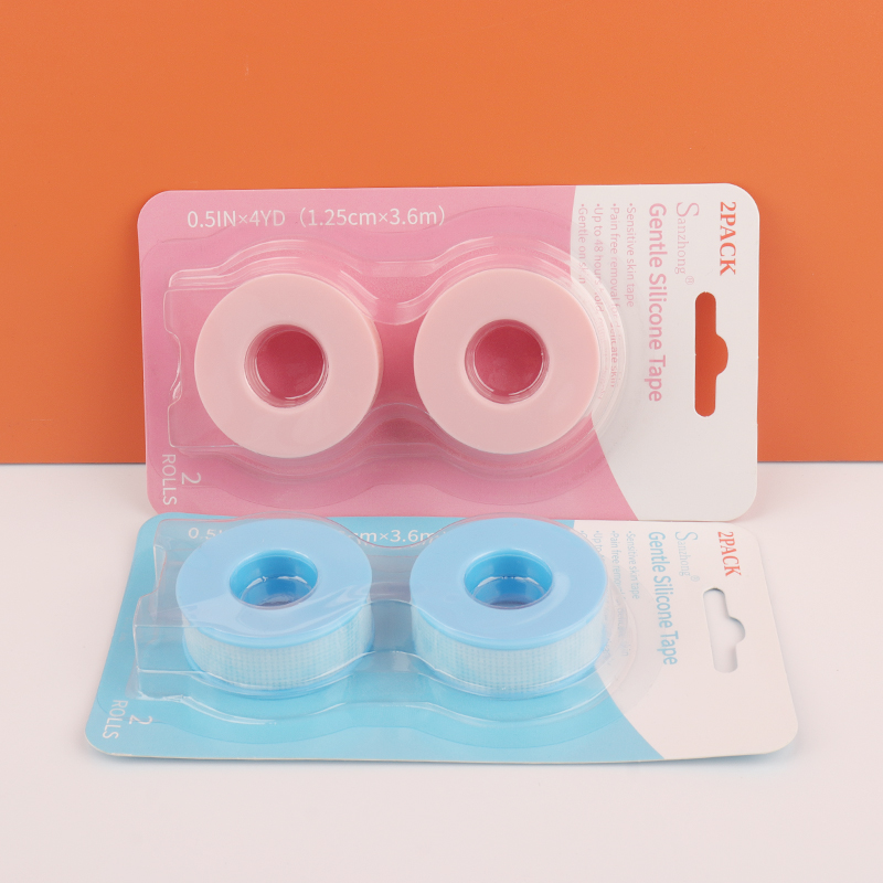 Tape Breathable Lash - 2 ロールラッシュテープアイピンクブルー不織布メイクアップツールマイクロポア通気性リフティングエクステンションまつげテープまつげステッカー用