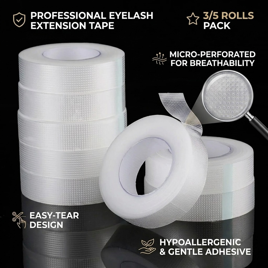 Tape Breathable Lash - 3/5 ロール PE ラッシュテープ通気性まつげエクステンション粘着テープ下アイパッチ用つけまつげグラフトメイクアップツール