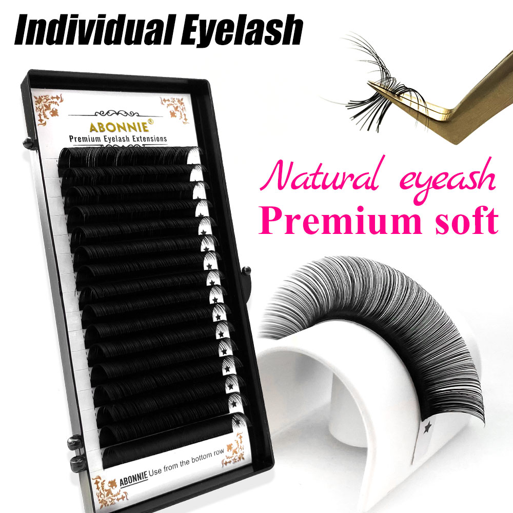 Eyelash Extension Natural Classic - アボニー 16列 クラシックシルクまつげ 8-18mm 全サイズ プレミアム個別まつげエクステ用品