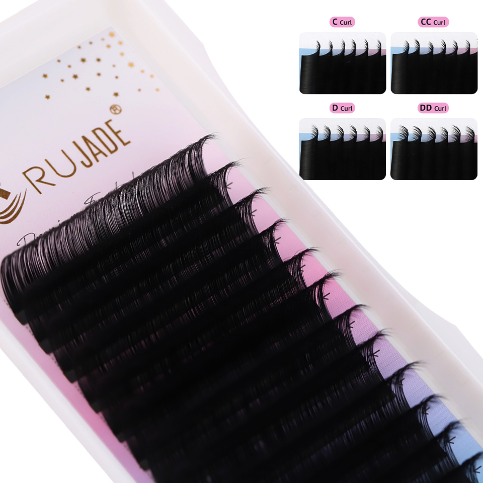 Eyelash Extension Korea Natural - Lashrujade 個別まつげエクステ クラシックまつげトレイ 韓国 PBT マットブラック