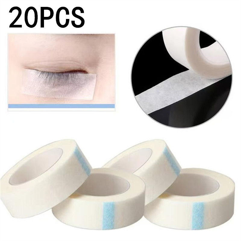 Tape Breathable Lash - 1/5/10/20 個白い通気性のある医療用紙テープまつげエクステンション用糸くずの出ないまぶたステッカー 9 メートル * 1.25