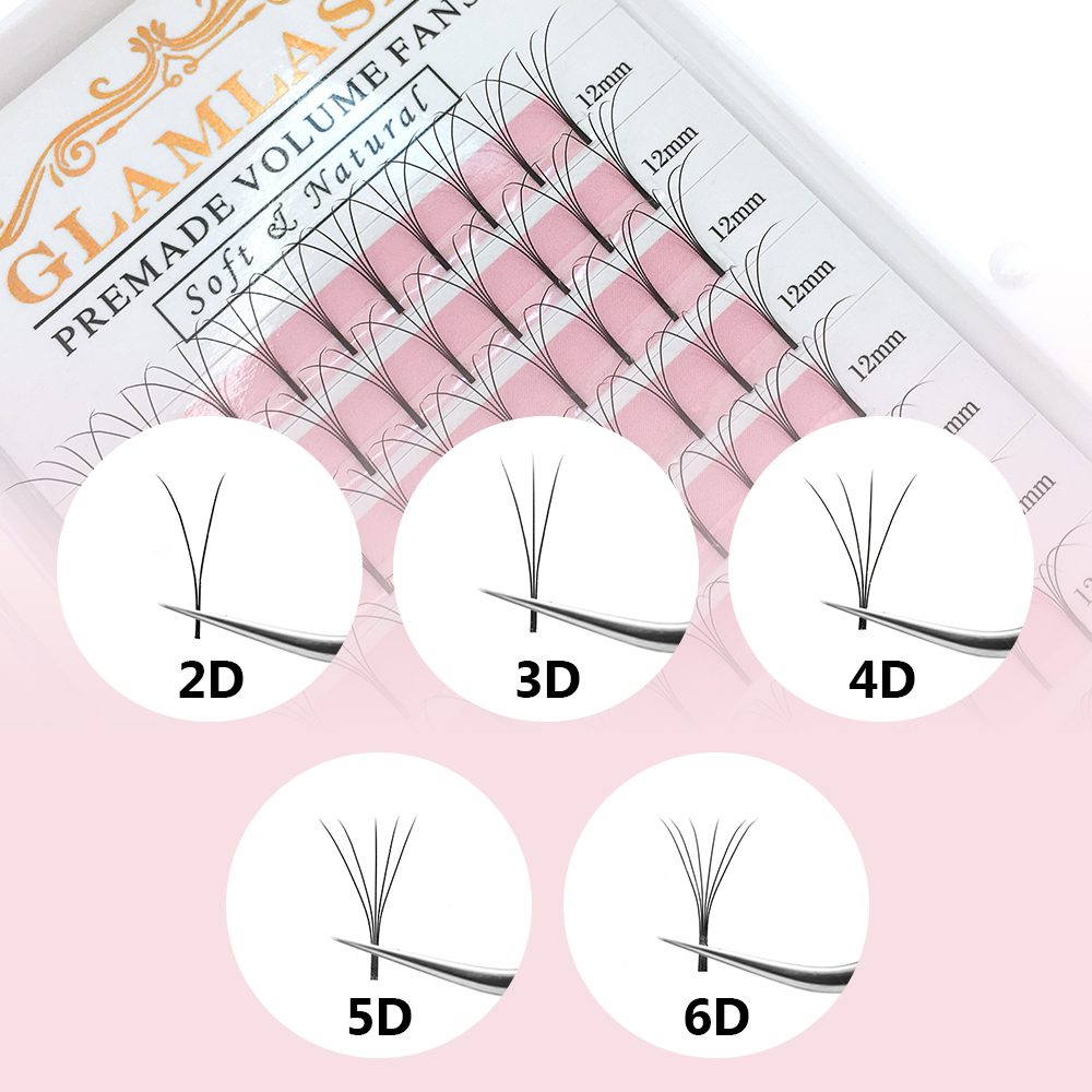 GLAMLASH 2D-6D 既成ボリュームファンロングステ - Eyelash Extension Korea Natural のレビューと価格