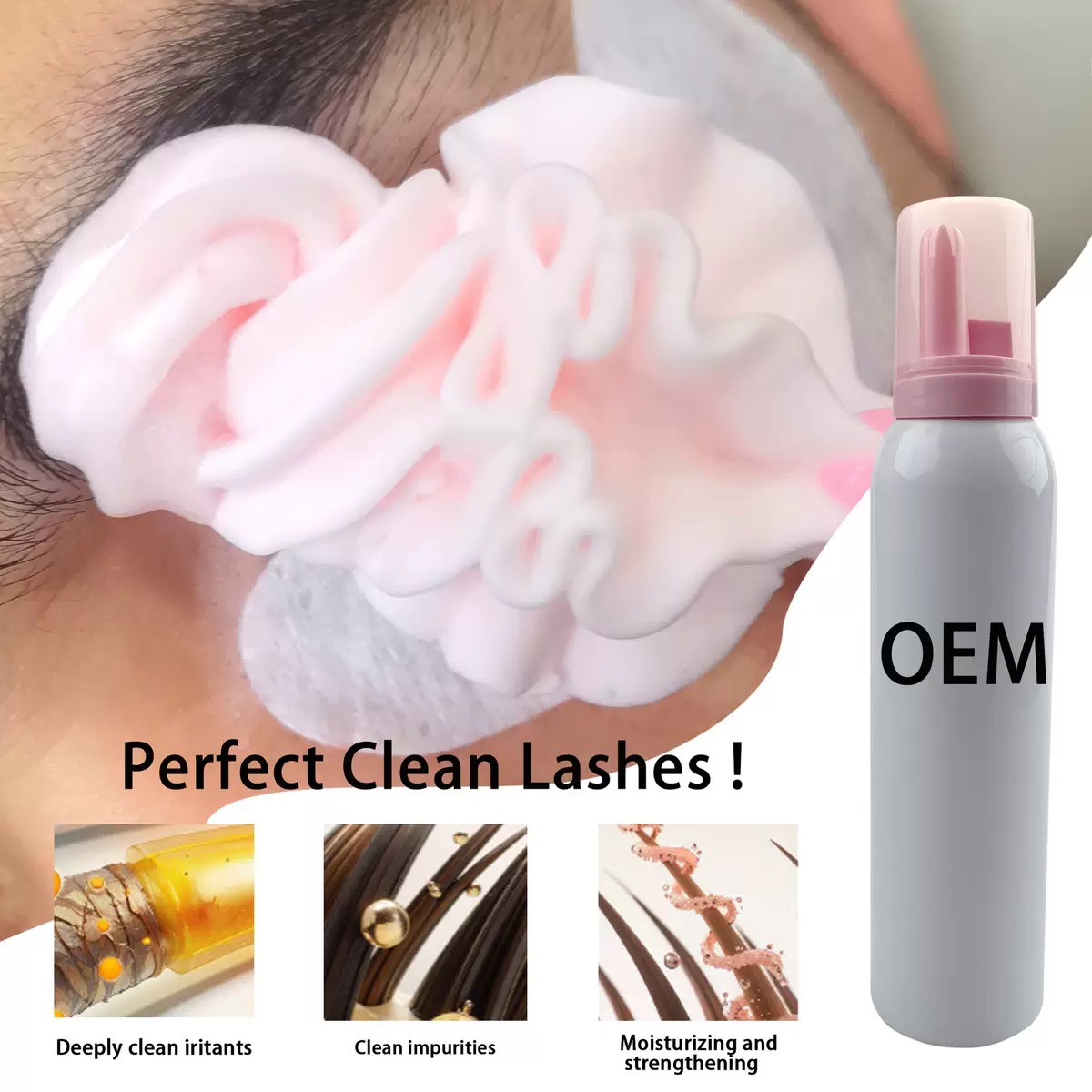 カスタマイズされたホイップラッシュシャンプーピンクフォームク - Eyelash Extension Wash のレビューと価格