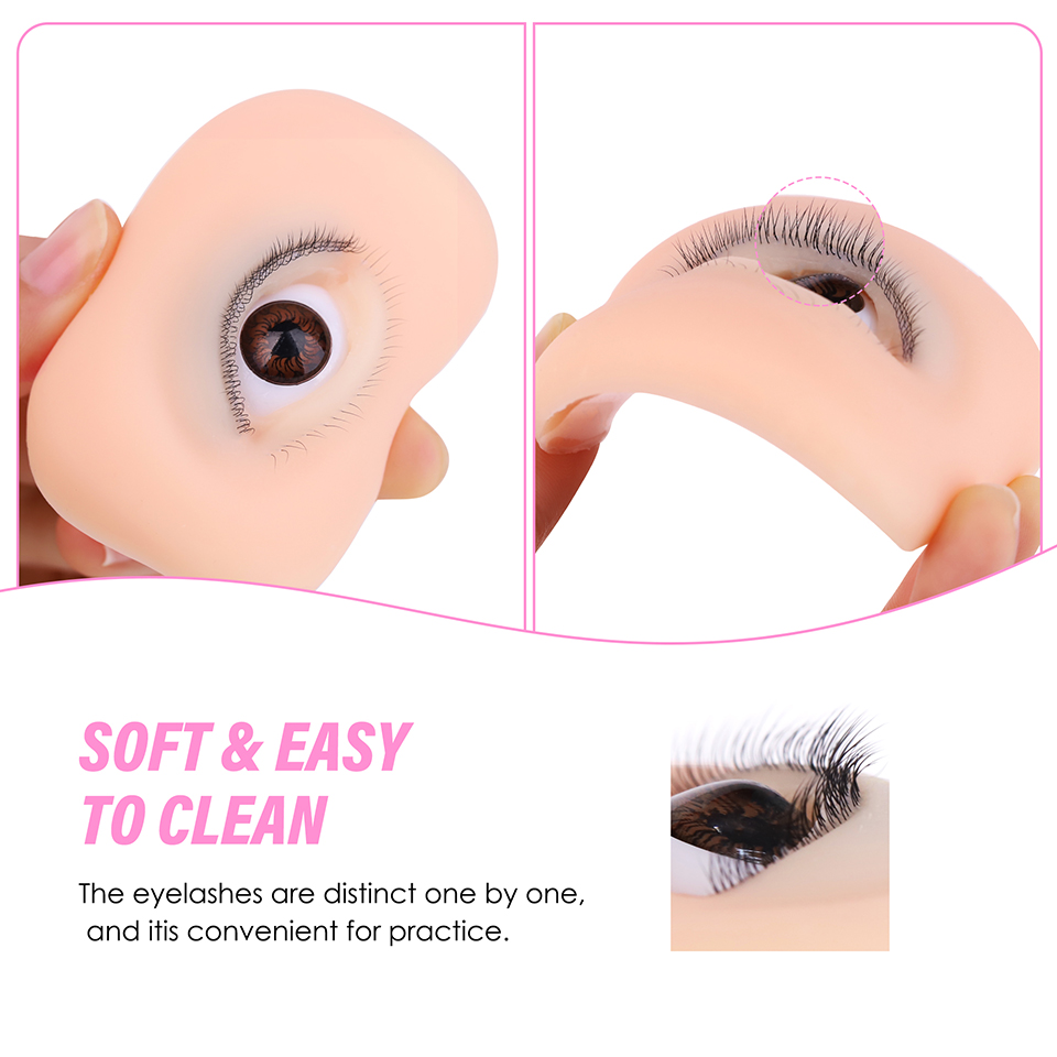3層シリコン製まつげエクステ練習用アイモデル、伸縮性のある3 - Eyelash Extension Natural Classic のレビューと価格