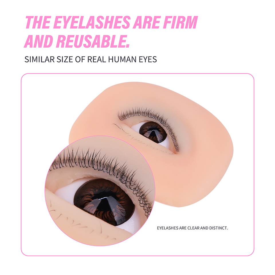 3層シリコン製まつげエクステ練習用アイモデル、伸縮性のある3 - Eyelash Extension Natural Classic のレビューと価格