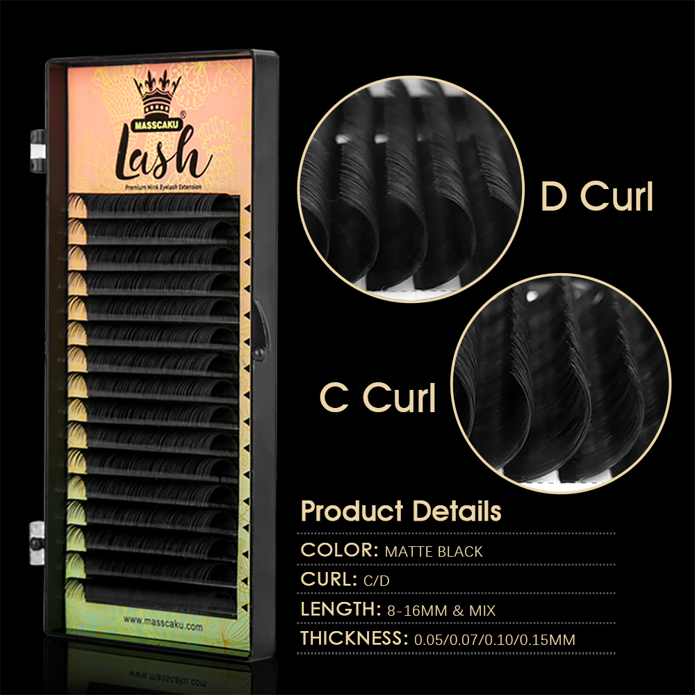 クラシックで防水性のあるまつげエクステ,MASSCAKU-C - Eyelash Extension Natural Classic のレビューと価格