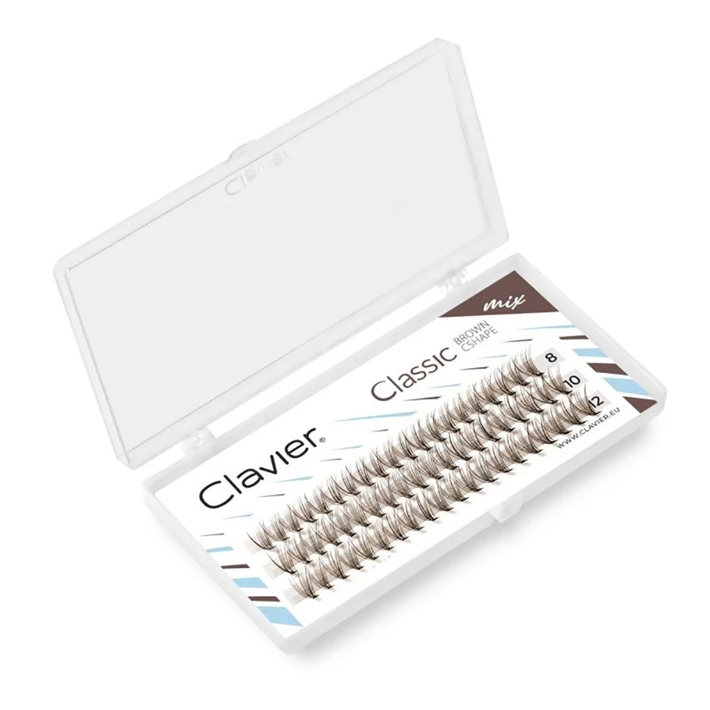 クラビエ-クラシックなブラウンのまつ毛,自然なクラスター,1 - Eyelash Extension Natural Classic のレビューと価格