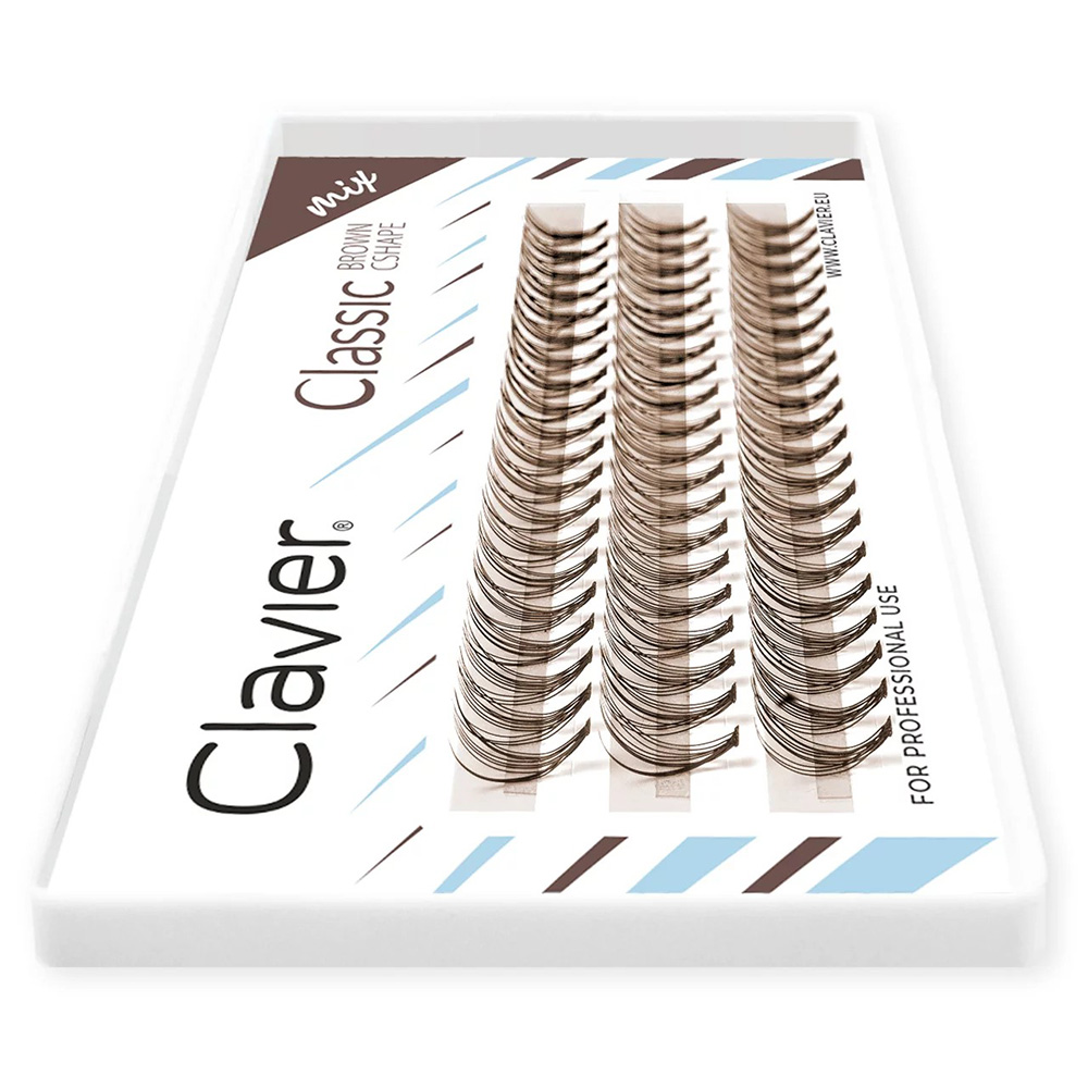 クラビエ-クラシックなブラウンのまつ毛,自然なクラスター,1 - Eyelash Extension Natural Classic のレビューと価格