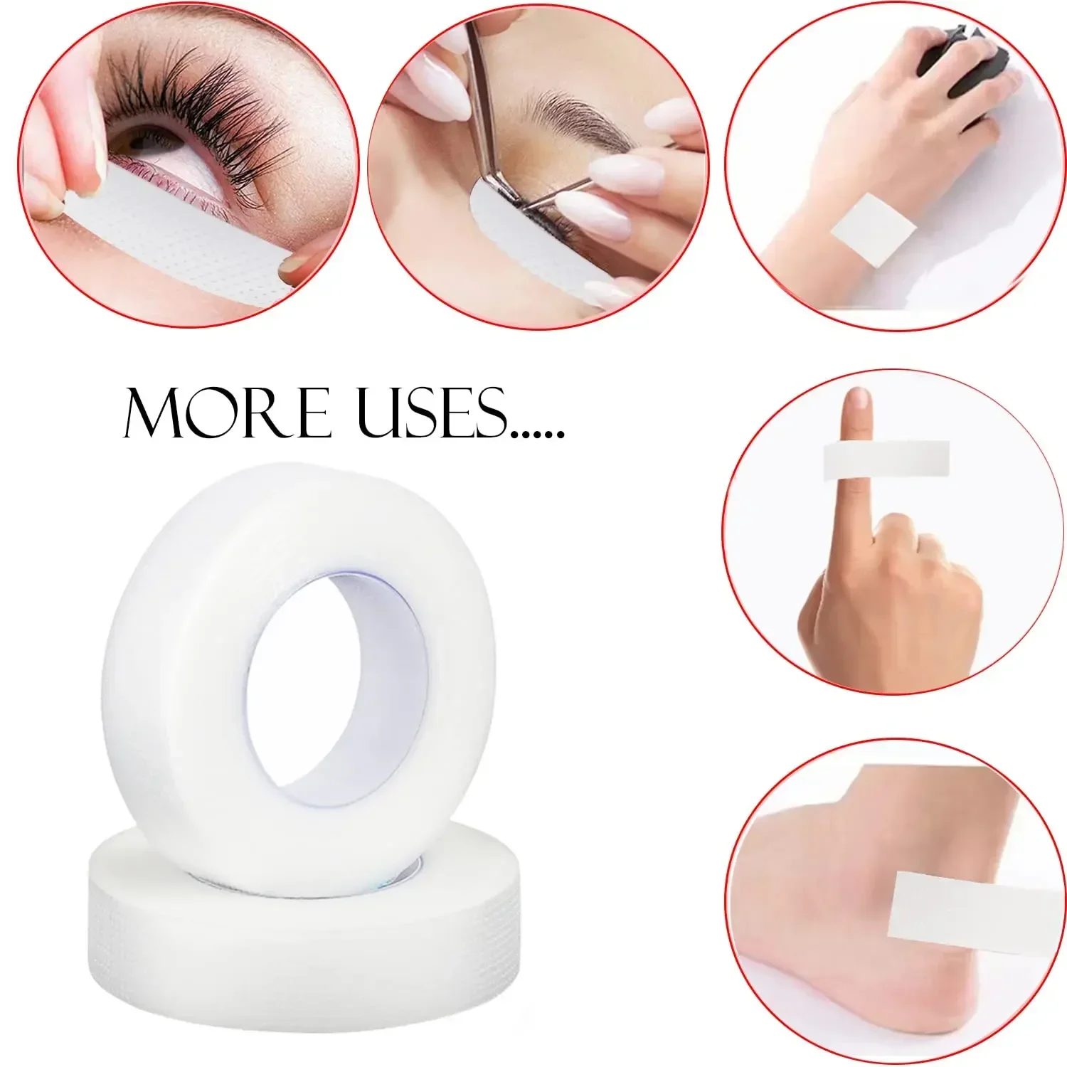まつげテープ 2-10 ロール通気性不織布粘着テープハンドア - Tape Breathable Lash のレビューと価格
