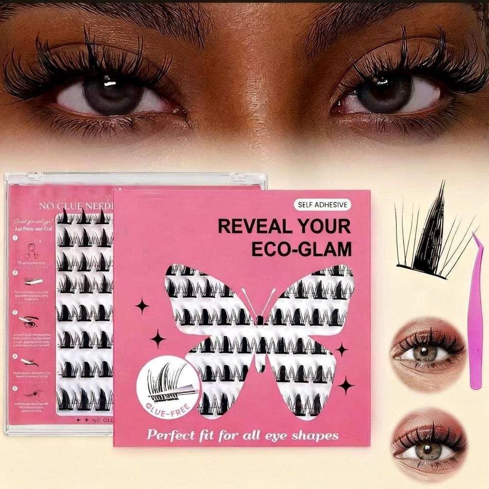 自然な見た目DIYまつげエクステキット ふわふわ 接着剤不要 - Eyelash Extension Equipment のレビューと価格