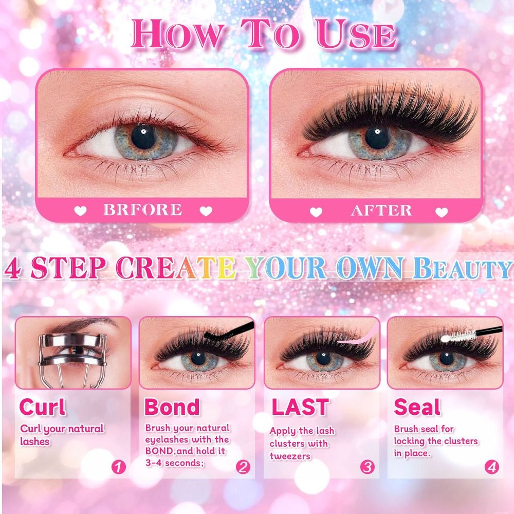 ナチュラルルックつけまつげ ウィスピー風 ボンド＆シール D - Lashes Eyelash Extension のレビューと価格